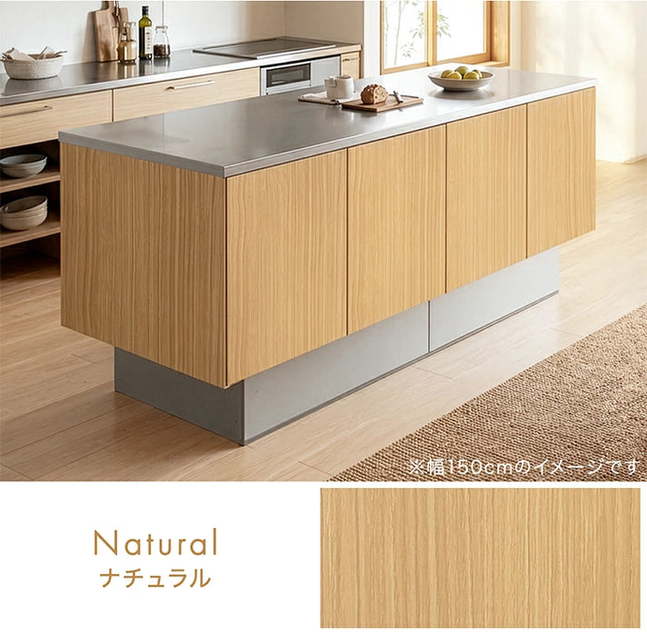 ［幅120］ キッチンカウンター アイランドキッチン 両面収納 日本製 大川家具 作業台 おしゃれ 食器棚【搬入設置込み】【超大型商品】〔00100254〕