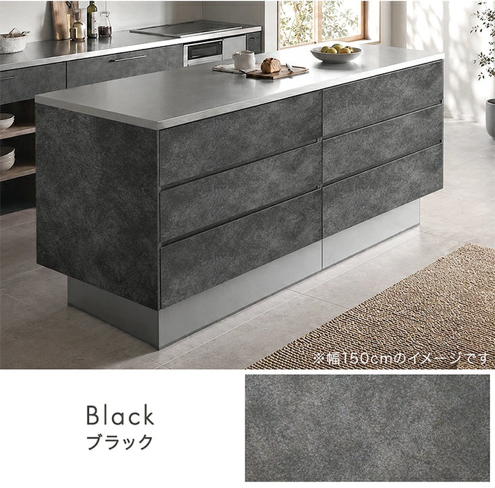 ［幅120］ キッチンカウンター アイランドキッチン 両面収納 日本製 大川家具 作業台 おしゃれ 食器棚【搬入設置込み】【超大型商品】〔00100254〕