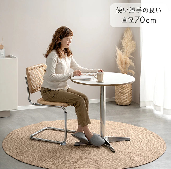 【新発売記念プライス】［70cm］円形 カフェテーブル 1本脚 コンパクト〔03300001〕
