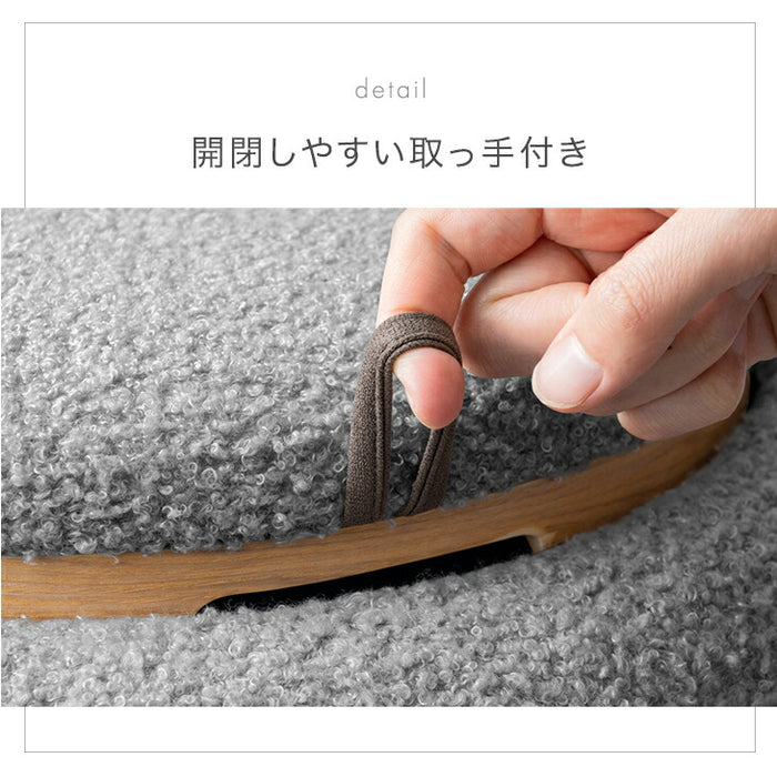 収納付き スツール ファブリック コンパクト クッション 腰掛け 椅子 チェア サイドテーブル 完成品〔03300005〕