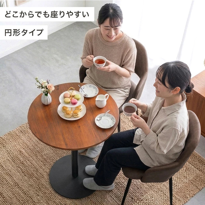 ［60cm］カフェテーブル 円形 正方形 天然木 1本脚 コンパクト 北欧〔03300007〕