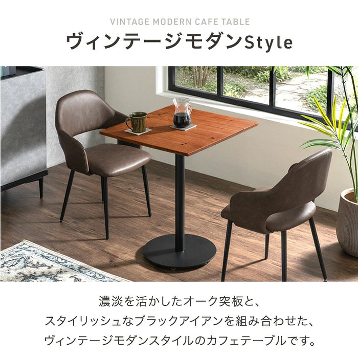 ［60cm］カフェテーブル 円形 正方形 天然木 1本脚 コンパクト 北欧〔03300007〕