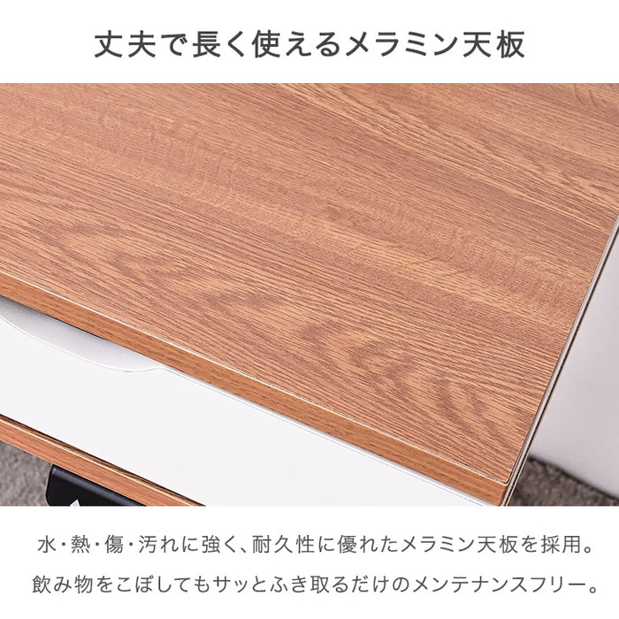 [幅100cm] バックボード収納付き 電動昇降 スタンディングデスク 引出し コンセント付 電動昇降デスク〔41900040〕