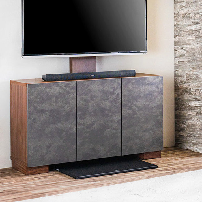[幅120cm] サイドボード テレビスタンド専用 ラック 収納 石目調 薄型【超大型商品】〔07100000〕