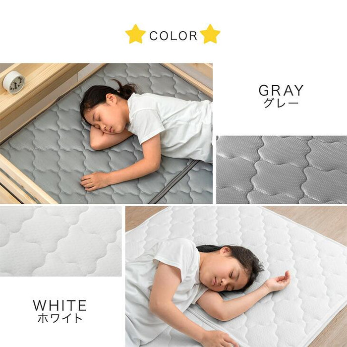 寝顔が見れる 二段ベッド マットレス付き 2枚 高さ3段階 コンセント シングル対応 分割可能 コンパクト ロータイプ【超大型商品】〔99993088〕