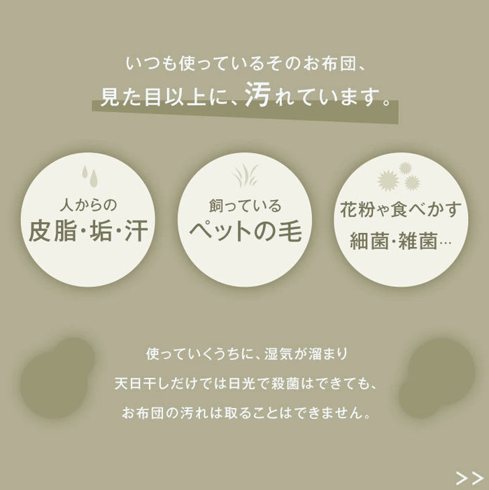 ［セミダブル］洗える三層敷布団 日本製 完全分割式 テイジン ウォシュロン (R) 〔10419265〕