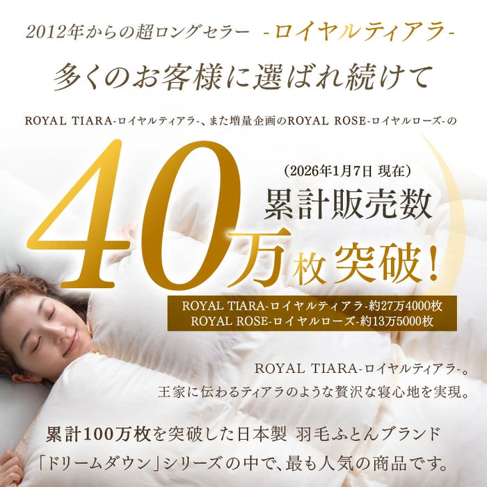 [シングル] 羽毛布団 ホワイトダックダウン93％ 日本製 CILゴールドラベル 30マス立体キルト 400dp以上 アレルGプラス＆洗浄度1200 冬用 ウォッシャブル〔10119003〕