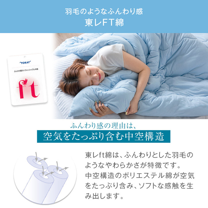 ［シングル］さらっと、ふわっと リバーシブル 肌掛け布団 日本製 綿100% 洗える 夏 夏用 布団〔10156723〕