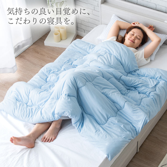 ［シングル］さらっと、ふわっと リバーシブル 肌掛け布団 日本製 綿100% 洗える 夏 夏用 布団〔10156723〕
