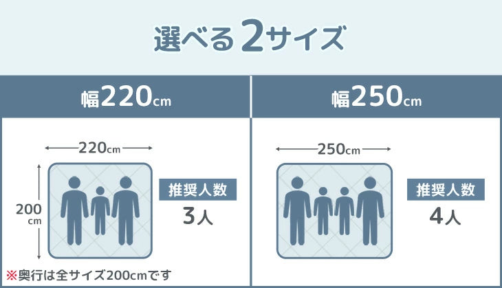 ［幅250cm］ファミリー敷布団 日本製 カバー付 ワイドサイズ  厚8cm 防ダニ 抗菌 防臭 ファミリーサイズ〔10419017〕