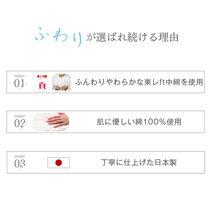 [シングル］東レftα 羽毛タッチ肌掛け布団 日本製 夏 夏用 布団〔10419032〕
