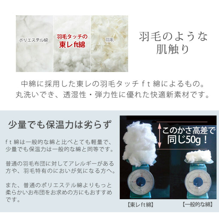 [シングル］東レftα 羽毛タッチ肌掛け布団 日本製 夏 夏用 布団〔10419032〕