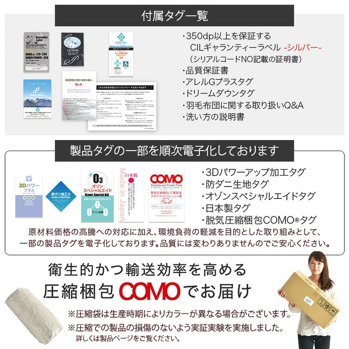 《2026スペシャル》 ［セミダブル］柄任せ 羽毛布団 グースダウン90％ ハンガリー産 30マス立体キルト コインランドリーで洗える 収納ケース付〔11100472〕