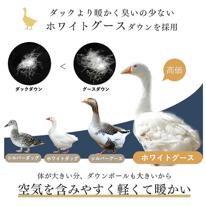 《2026スペシャル》 ［シングル］羽毛布団 洗える グースダウン90％ 立体キルト 350dp以上 日本製 軽量 暖かい〔11100467〕