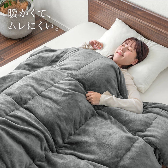 【新発売記念プライス】羽毛×毛布 UMOFU 掛け布団 吸湿発熱 フランネル 合掛け ホワイトダックダウン50％ 洗える〔11100474〕
