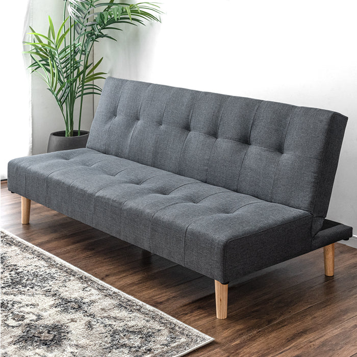 ［幅178cm］リクライニングソファベッド 3人掛け ローソファ 手動 リクライニング l字 ファブリック おしゃれ 北欧【超大型商品】〔11300001〕