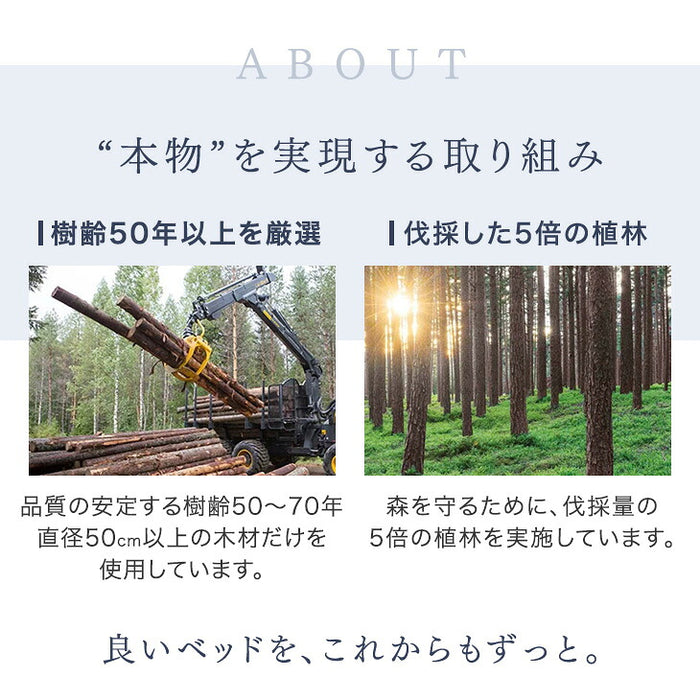 ≪累計80万台突破≫ [ダブル] 宮付きすのこベッド フレーム単品 2口コンセント付 天然木 北欧パイン〔49600787〕
