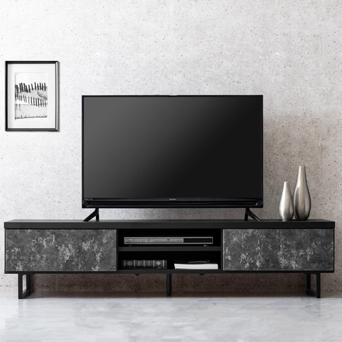 幅180cm テレビ台 日本製 完成品 ローボード 北欧 おしゃれ 鏡面 引き出し【超大型商品】〔17010110〕