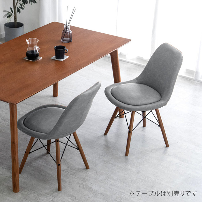 ［単脚］ イームズチェア クッション付 ダイニングチェア ソフトレザー DSW〔14810045〕