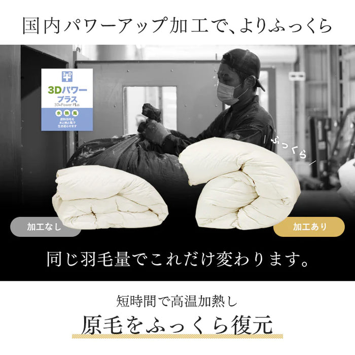 ［シングル］ ポーランド産 マザーグース 95％ 羽毛布団 増量1.3kg  440dp以上 日本製 7年保証 〔10119083〕
