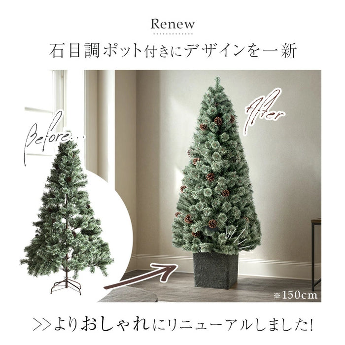 ［180cm］RENEW ヌードツリー 石目調 ポット付き 松ぼっくり付 クリスマスツリー Liv Norr リヴノール リヴ ノール〔16900038〕