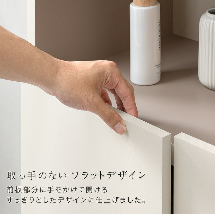 【新発売記念プライス】［幅90cm］シューズボックス ミラー付き 国産 完成品 ハイタイプ 大容量 可動棚 扉 日本製 大川家具〔17000008〕
