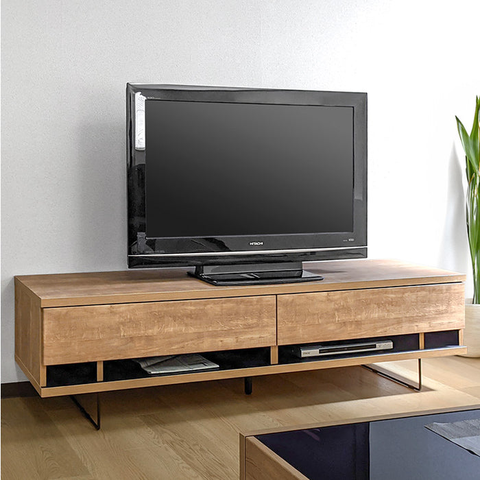 [幅180] 電源タップ&背面収納付 テレビ台 大川家具 完成品 ローボード 脚付き 木製 引き出し【超大型商品】〔17100037〕