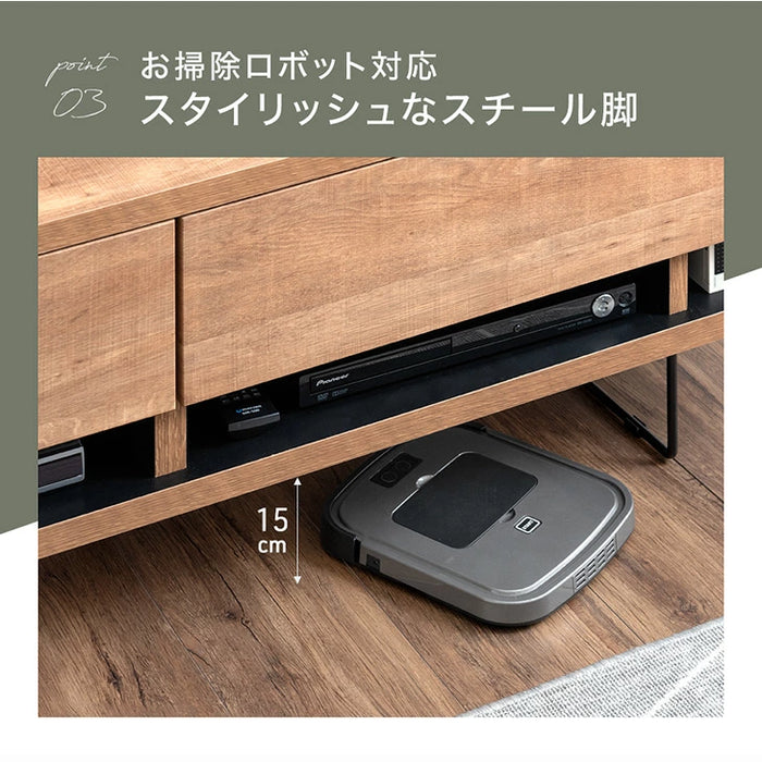 [幅180] 電源タップ&背面収納付 テレビ台 大川家具 完成品 ローボード 脚付き 木製 引き出し【超大型商品】〔17100037〕