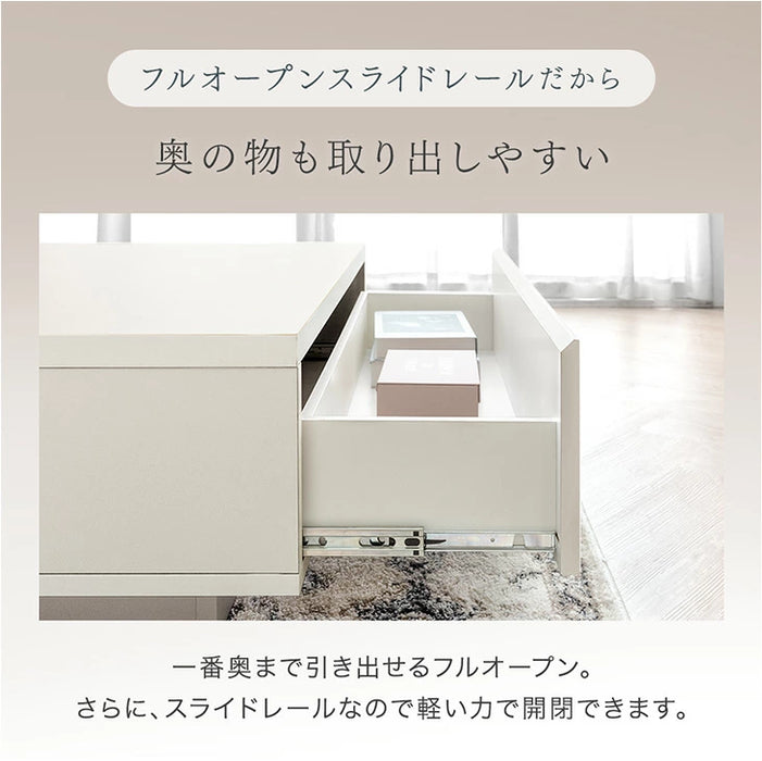 [幅90cm] 引き出し付き センターテーブル 日本製 完成品 木製 ローテーブル リビング収納 長方形  大きめ 北欧 シンプル モダン 木 おしゃれ かわいい 〔17100085〕