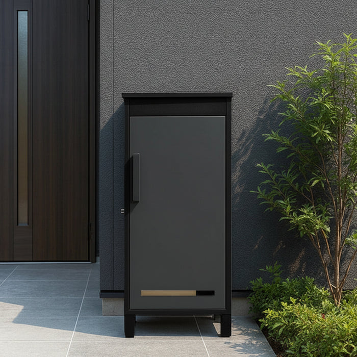 LIVBOX ーリブボックスー 宅配ボックス 押し込み式 大容量 137L 鍵付き 指示マグネット付き 防水 脚付き〔17600168a〕