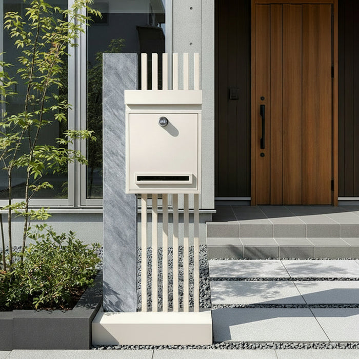 LIVPOST ーリブポストー 門柱 ポスト 置き型 スタンドポスト 門柱ポスト 郵便ポスト 新聞受け A4 鍵付き ダイヤル式 防水 屋外〔17600205〕