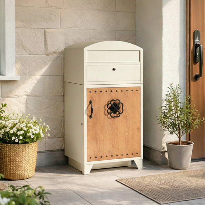 LIVBOX ーリブボックスー レトロカントリー 宅配ボックス ポスト一体型 大容量 100L 鍵付き LIVBOX リブボックス 一戸建て用〔17600207〕