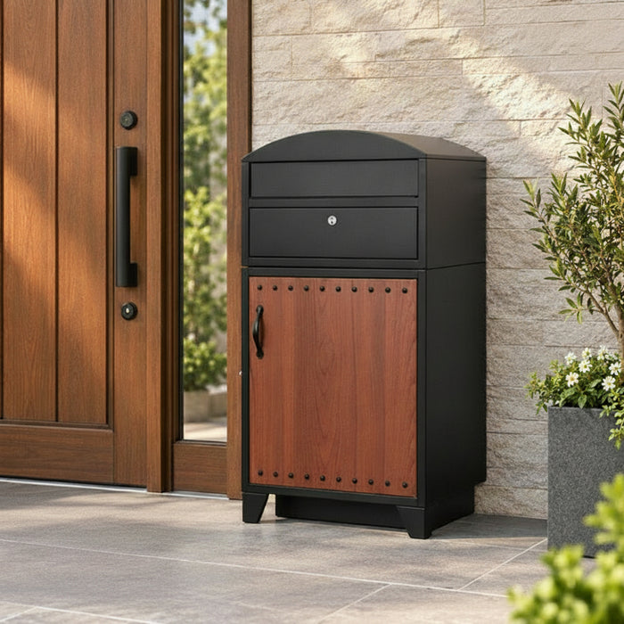 LIVBOX ーリブボックスー レトロカントリー 宅配ボックス ポスト一体型 大容量 100L 鍵付き LIVBOX リブボックス 一戸建て用〔17600207〕
