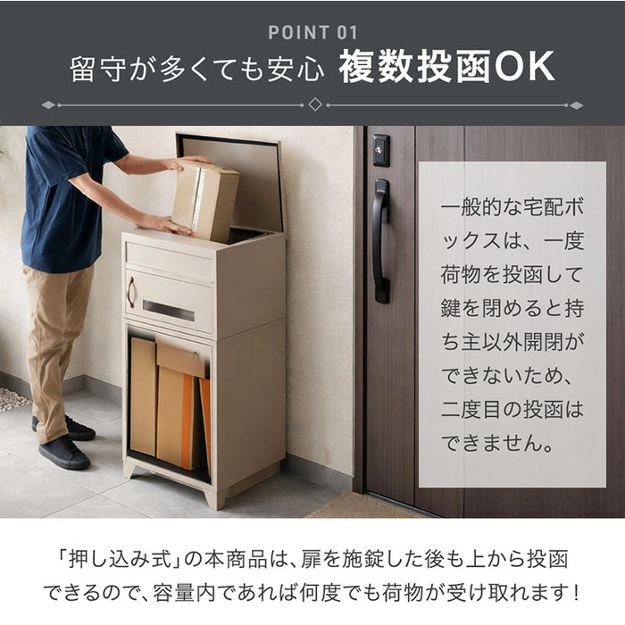 LIVBOX ーリブボックスー 宅配ボックス 押し込み式 複数投函 OK 大容量 100L LIVBOX プッシュキー 一戸建て用〔17600208〕