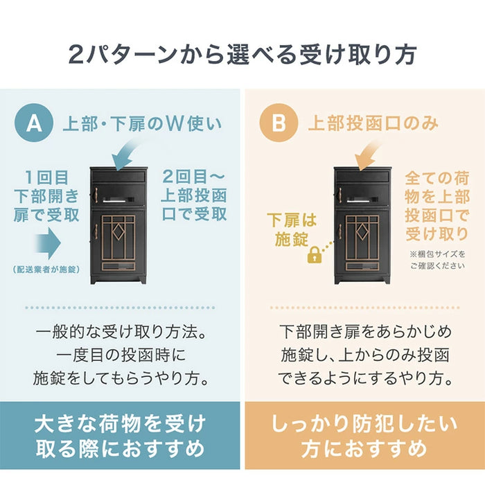 LIVBOX ーリブボックスー 宅配ボックス 押し込み式 複数投函 OK 大容量 100L LIVBOX プッシュキー 一戸建て用〔17600208〕