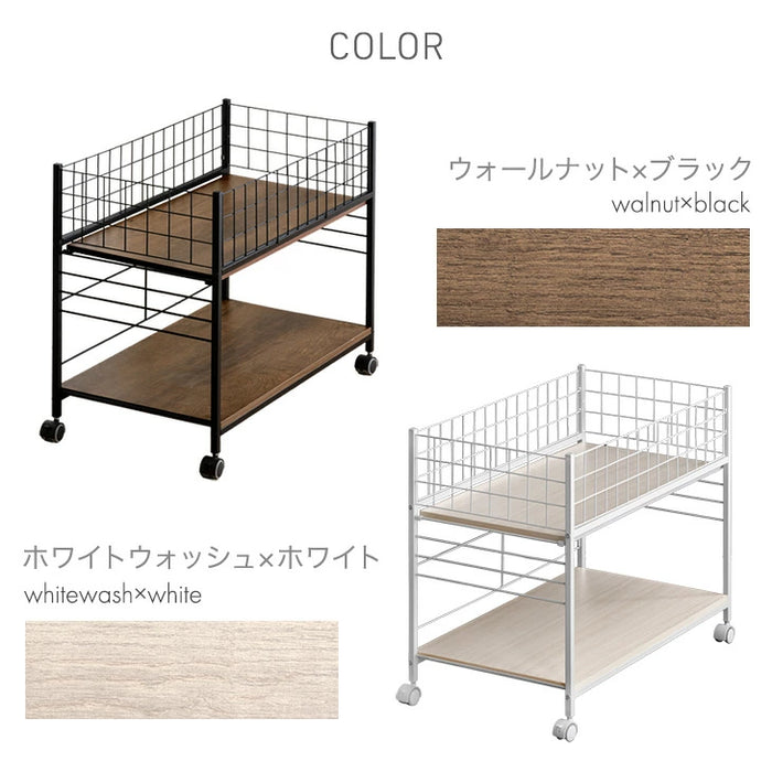 ［幅38cm］押入れ収納 キャスター付き 2段 大容量 高さ調節 スチール クローゼット収納〔17600213〕