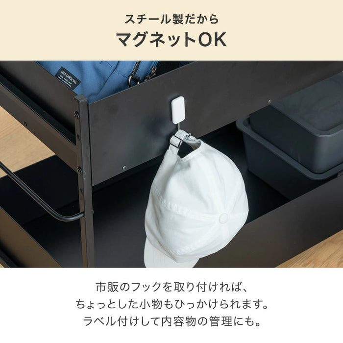 ［幅40cm］ 押し入れ収納 大容量 キャスター付き ラック ワゴン マルチラック〔17600216〕