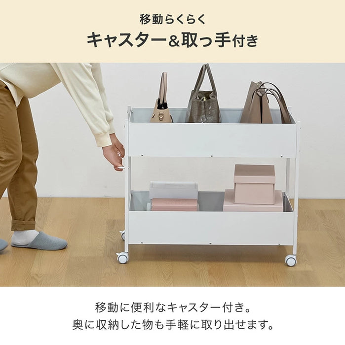 ［幅40cm］ 押し入れ収納 大容量 キャスター付き ラック ワゴン マルチラック〔17600216〕