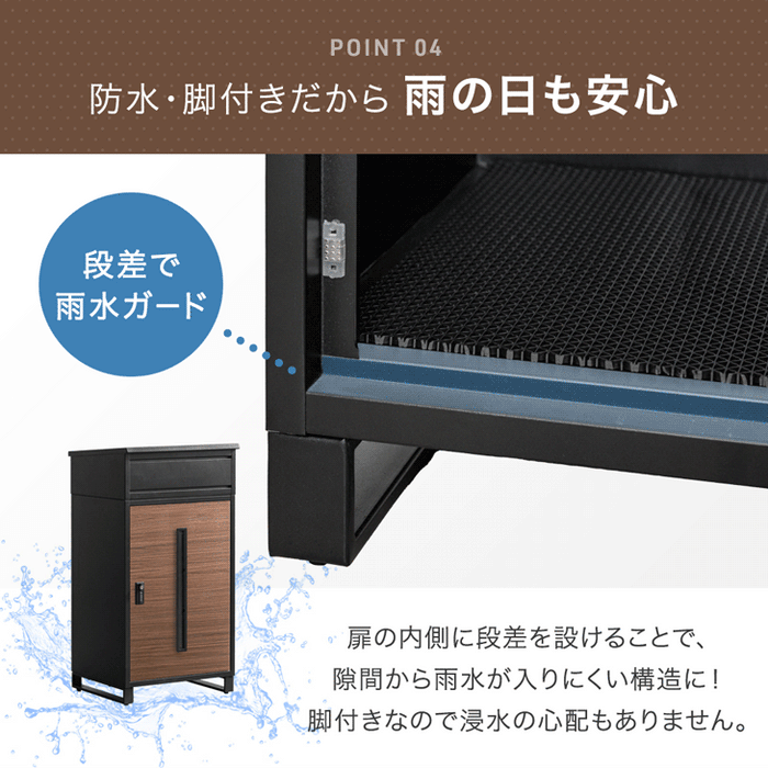 LIVBOX ーリブボックスー 宅配ボックス 押し込み式 複数投函OK 大容量 134L ゼロリターン ダイヤル式 鍵付き〔17600225〕