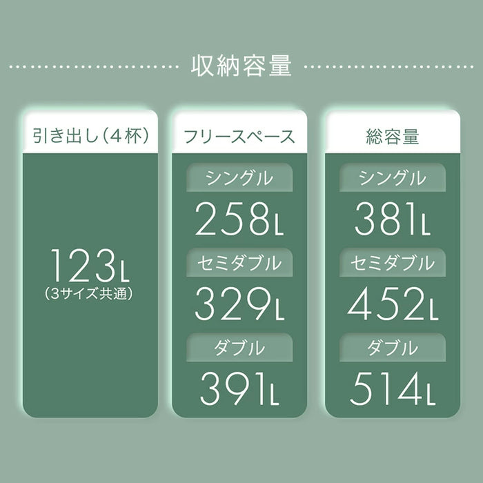 ［セミダブル］超大容量 収納ベッド マットレスセット ポケットコイル 宮棚 2コンセント 頑丈 引き出し ベッド〔S0000016〕