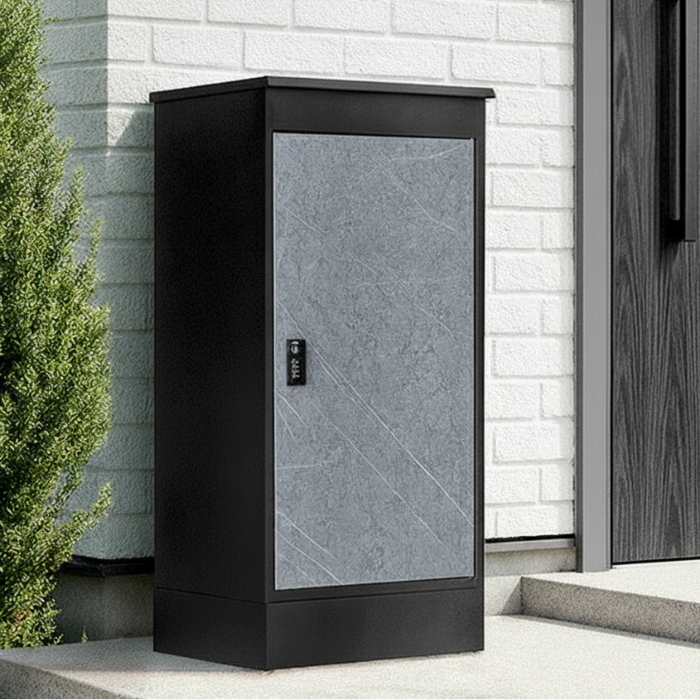 LIVBOX ーリブボックスー 宅配ボックス 大容量137L 複数投函OK ゼロリターン ダイヤル錠 戸建て おしゃれ 防水 盗難防止 土台付き 印鑑入れ〔17630126〕