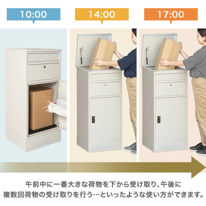LIVBOX ーリブボックスー 宅配ボックス 複数投函OK ポスト付き 大容量 135L 一戸建て用 戸建 ダイヤル錠〔17630132〕