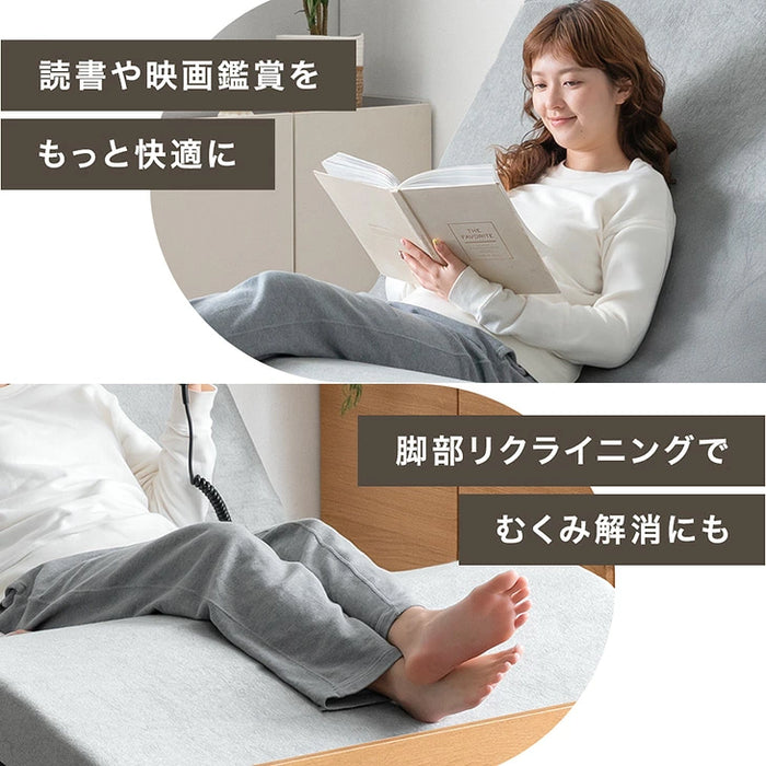 宮付き電動ベッド シングル フレーム単品 2モーター リクライニング 介護ベッド 北欧 おしゃれ【搬入設置込み】【超大型商品】〔99900224〕