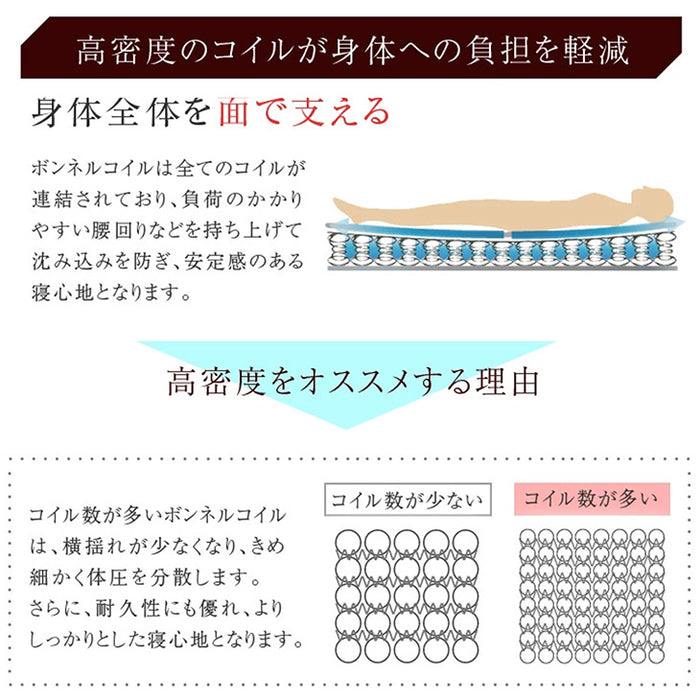 [ダブル]すのこベッド ボンネルコイル マットレス付 スマホスタンド付き 宮付きベッド 木製 天然木 〔49600127〕