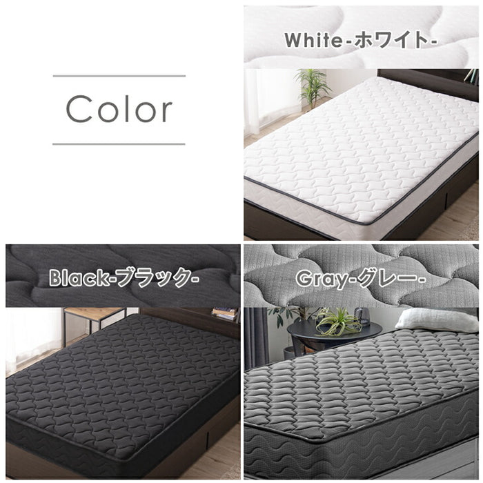 ［シングル(幅97cm)・パレット8枚］パレットベッド マットレス付き 極厚22cm ポケットコイル 天然木パイン すのこベッド〔17620178〕