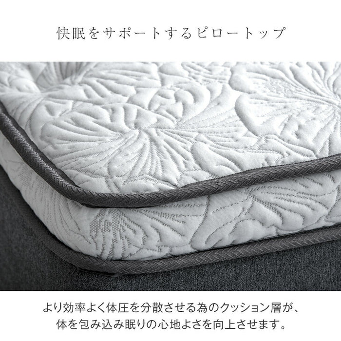 ［クイーン］極厚28cm ポケットコイルマットレス ピロートップ アロエ加工生地 3ゾーン構造 10年保証 圧縮 梱包〔17800174〕