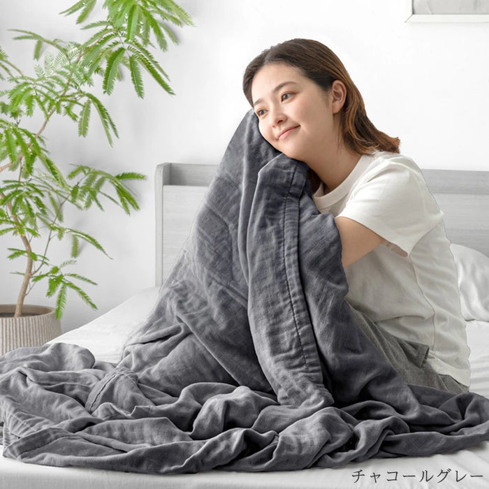 ［ダブル］5重 ガーゼケット 丸洗いOK エコテックス認証 肌掛け布団 無添加 洗える〔18900005〕