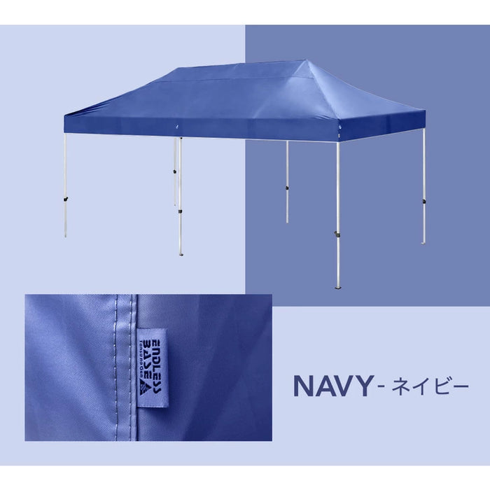 ［3×6m］ワンタッチ タープテント 大型 2段階調節 収納ケース UVカット 日よけ 耐水〔19000020〕