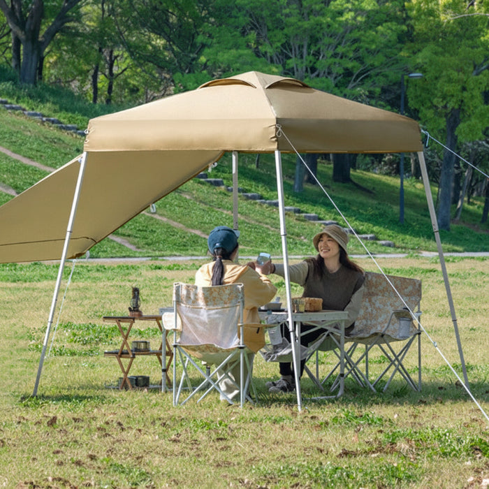 ［おもり4個セット］ワンタッチタープテント 本体のみ 1.5m×1.5m コンパクト 軽量 簡単 収納バッグ 日除け〔74100067〕