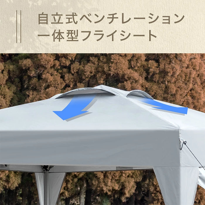《シリーズ累計16万枚突破》［2×2m］ワンタッチタープテント 本体のみ 風に強い UV 耐水 収納バッグ付〔19000026〕
